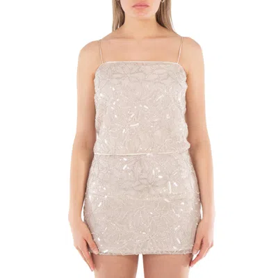 Rotate Birger Christensen Ladies Silver Birch Sequin Mini Top In Neutral