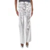 Rotate Birger Christensen Ladies Silver Embossed Crocodile Skin Effect Trousers