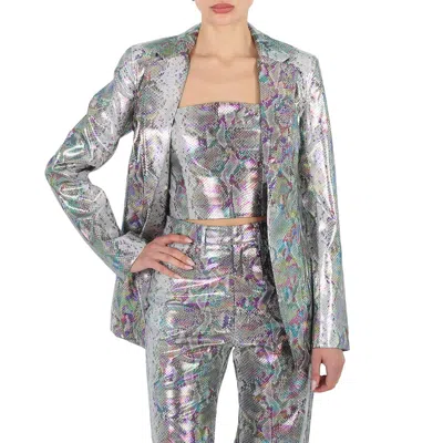 ROTATE BIRGER CHRISTENSEN LADIES SPICED PLUM COMB SNAKE PRINT BLAZER