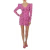 Rotate Birger Christensen Ladies Super Pink Comb Jacquard Printed Mini Dress, Brand Size 34 (us Size 0)