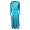 Rotate Birger Christensen Laura Midi Dress In Blue Rayon