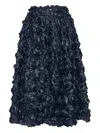 Rotate Birger Christensen Blue Skirt With All-over Floral Decorations In Fabric Woman In Black