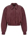 Rotate Birger Christensen Leather Effect Bomber Jacket In Multi
