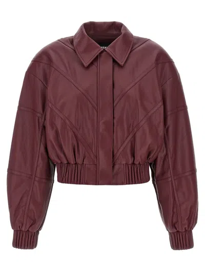 Rotate Birger Christensen Leather Effect Bomber Jacket In Multi