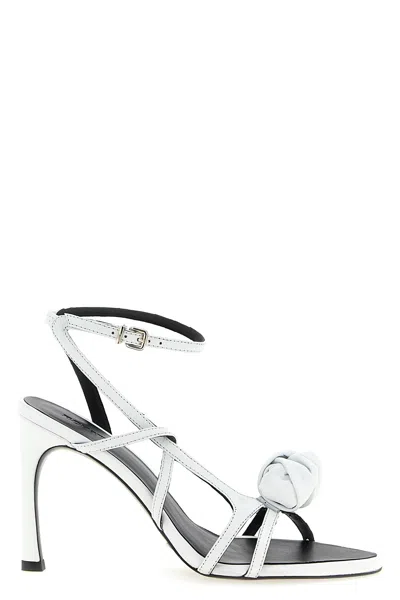 Rotate Birger Christensen Satin Sandal In Bright White