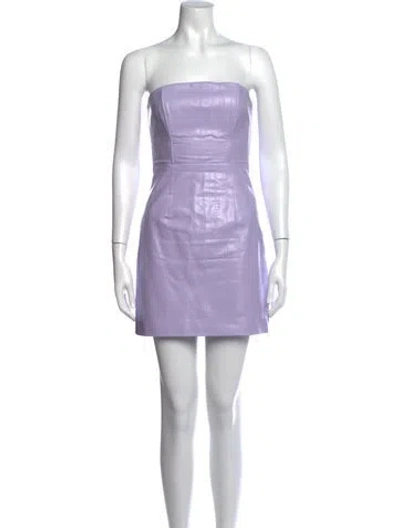 Pre-owned Rotate Birger Christensen Leather Mini Dress In Purple