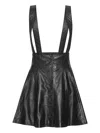 Rotate Birger Christensen Leather Miniskirt With Suspenders Rotate In Black