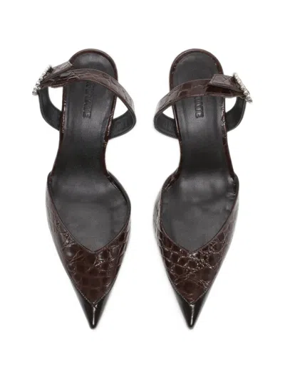 Rotate Birger Christensen Leather Mule Slingback Brown