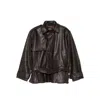 Rotate Birger Christensen Leather Outerwears In Brown