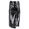 Rotate Birger Christensen Leeds Faux Croc-effect Midi Skirt In Black Faux Leather In Black