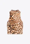 Rotate Birger Christensen Rotate Women Rotate Stretchy Halterneck Top In Brown