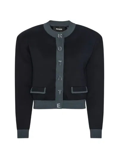 Rotate Birger Christensen Letter-button Cardigan In Blue