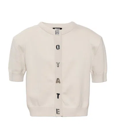 Rotate Birger Christensen Letter Buttoned Cardigan In White
