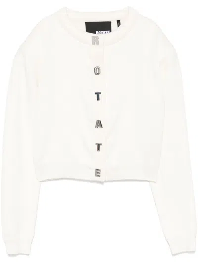 Rotate Birger Christensen Lettering-buttons Cardigan In White