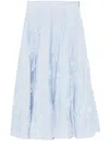 Rotate Birger Christensen Lighe Blue Flowing Floral Embroidered Maxi Skirt