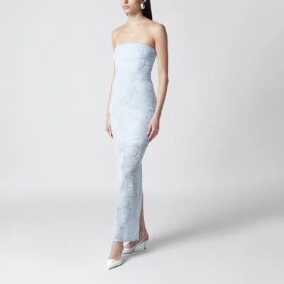 Rotate Birger Christensen Light Blue Floral Mesh Sheath Dress