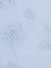 Rotate Birger Christensen Light Blue Cotton Mini Skirt With 3d Floral Embroidery In Blue