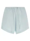 Rotate Birger Christensen Poplin Shorts Featuring Practical Side Pockets In Blue