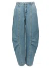 Rotate Birger Christensen Beige Blue Denim Sculptural Design Jeans In Light Blue