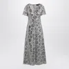 Rotate Birger Christensen 旋转birger Christensen Light Grey Chiffon Midi连衣裙与亮片 In Grey
