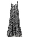 Rotate Birger Christensen Reina Olga Zebra Print Dress In Black