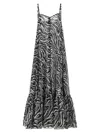 Rotate Birger Christensen Reina Olga Zebra Print Dress In Black