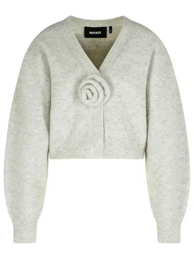 ROTATE BIRGER CHRISTENSEN ROTATE BIRGER CHRISTENSEN LIGHT GREY ALPACA BLEND CARDIGAN