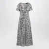 Rotate Birger Christensen 旋转birger Christensen Light Grey Chiffon Midi连衣裙与亮片 In Grey