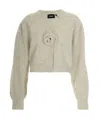 Rotate Birger Christensen Cropped Alpaca And Wool Cardigan With V-neck In Multi