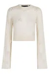 Rotate Birger Christensen Ladies Egret Light Knit Ls Sweater In White