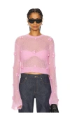 Rotate Birger Christensen Light Knit Sweater In 粉色