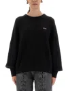 Rotate Birger Christensen Rotate Birgerchristensen Lightweight Jersey With Logo In Black