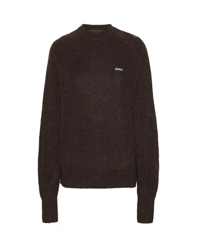 ROTATE BIRGER CHRISTENSEN LIGHTWEIGHT SWEATER WITH BROWN LOGO