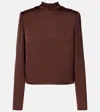 Rotate Birger Christensen Lipika Satin Top In Brown