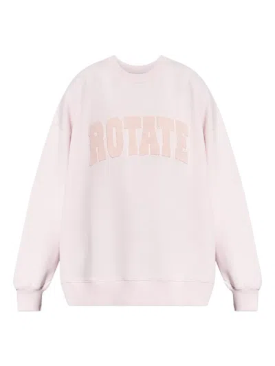 Rotate Birger Christensen Logo-appliqué Sweatshirt In Pink