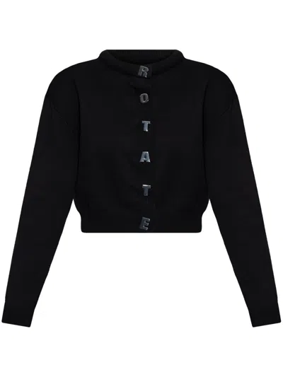 Rotate Birger Christensen Rotate Firm Knit Cardigan In Black