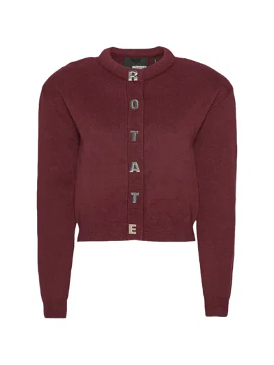 Rotate Birger Christensen Logo-detail Cardigan In Red