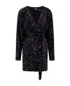 Rotate Birger Christensen All-over Sequin Minidress With Wallet Style In Black