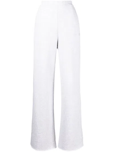Rotate Birger Christensen Logo-embellished Cotton Track Pants In Grau
