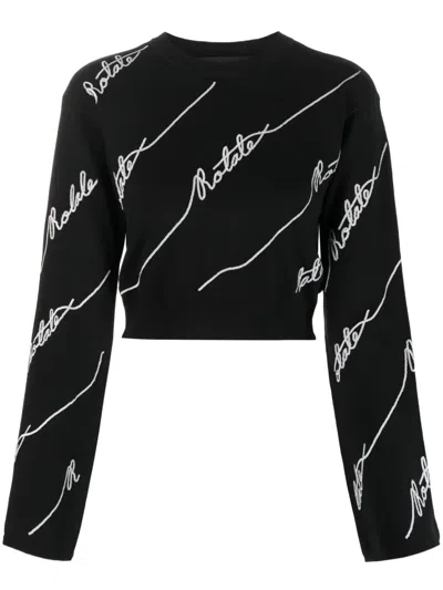 ROTATE BIRGER CHRISTENSEN LOGO-EMBELLISHED CROPPED JUMPER