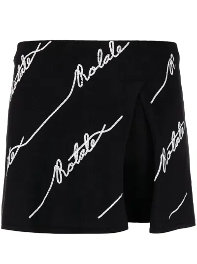 ROTATE BIRGER CHRISTENSEN LOGO-EMBELLISHED KNITTED MINISKIRT