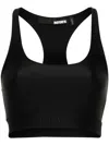 Rotate Birger Christensen Logo-embroidered Crop Top In Black