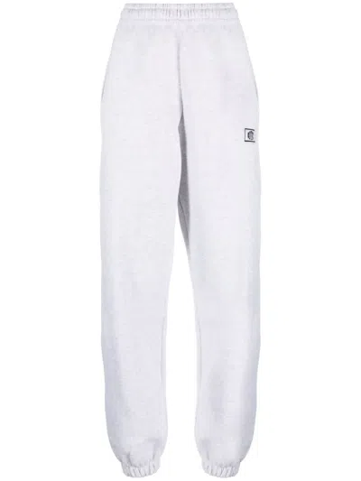 Rotate Birger Christensen Logo-embroidered Organic Cotton Track Pants In Grey