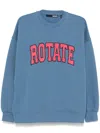 Rotate Birger Christensen Rotate Sunday Logo Cotton Sweatshirt In Blue