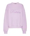 Rotate Birger Christensen Oversized Lilac Sweatshirt With Embroidery In Purple