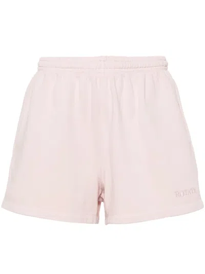 Rotate Birger Christensen Logo-embroidered Track Shorts In Pink