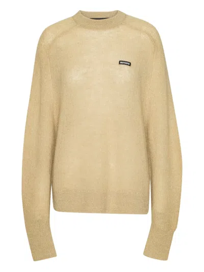 Rotate Birger Christensen Logo-label Knitted Sweater In Neutral