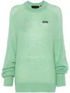 Rotate Birger Christensen Womens Grayed Jade Relaxed-fit Brand-patch Recycled Polyamide-wool Blend J In Green