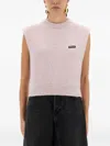 Rotate Birger Christensen Rotate Birgerchristensen Short Vest Shirt With Logo In Pink
