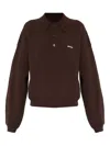 Rotate Birger Christensen Logo-patch Polo Top In Brown